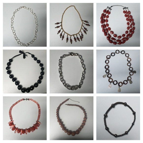 FASHION & COSTUME 8 NECKLACES, 1 BRACELET - Picture 1 of 8
